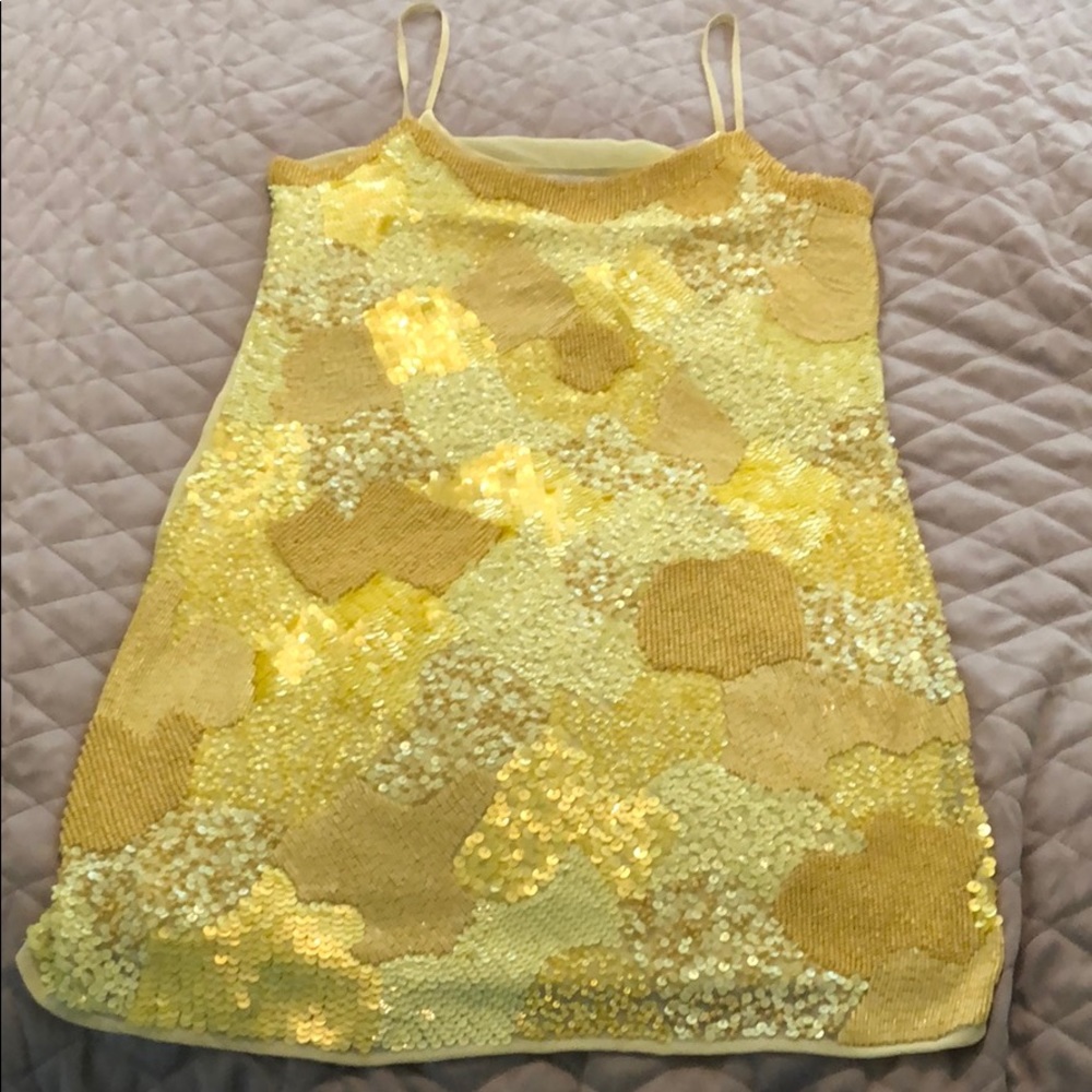 COPY - Zara Beaded yellow short mini dress